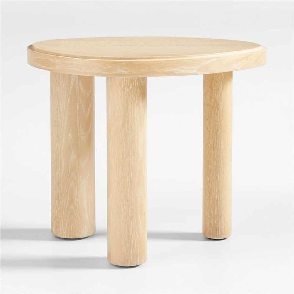 La Sal Natural Oak Asymmetric Wood Accent Tables, Set of 3