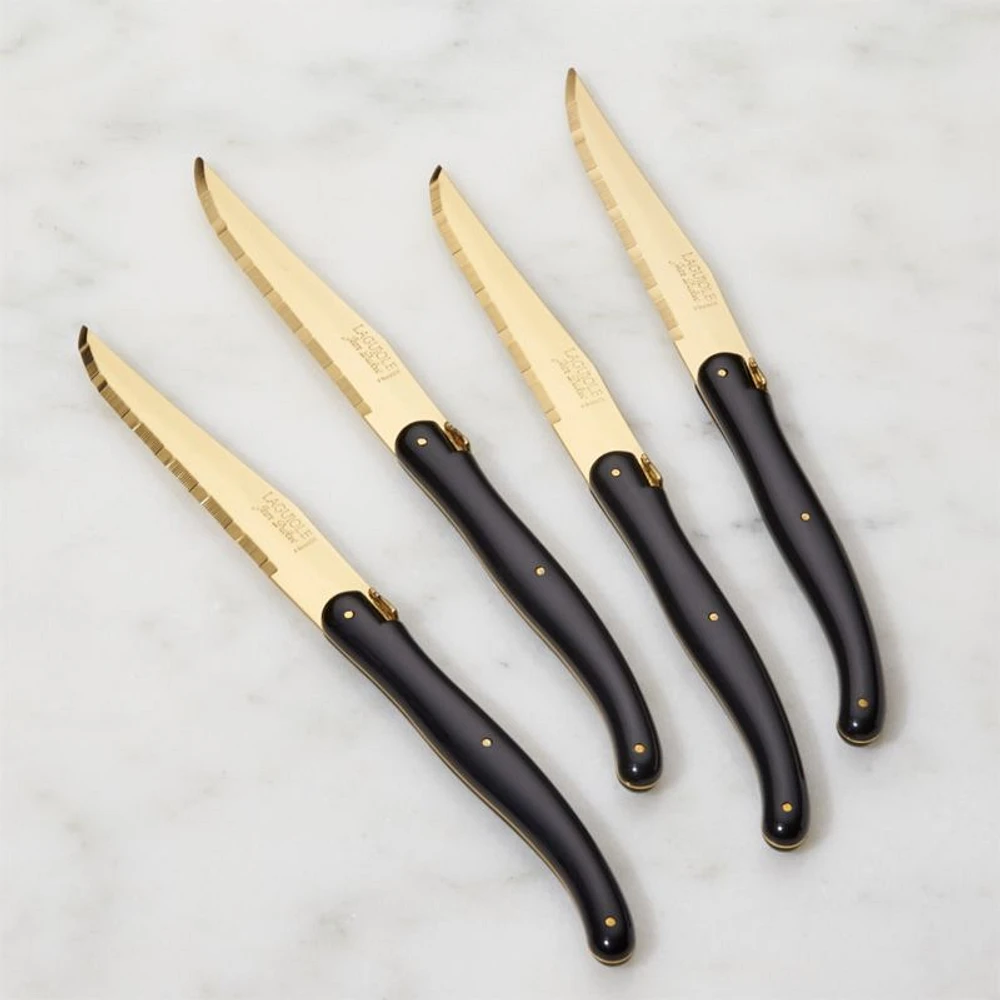 Jean Dubost Laguiole ® Gold Steak Knives, Set of 4