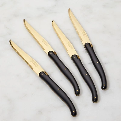 Jean Dubost Laguiole ® Gold Steak Knives, Set of 4