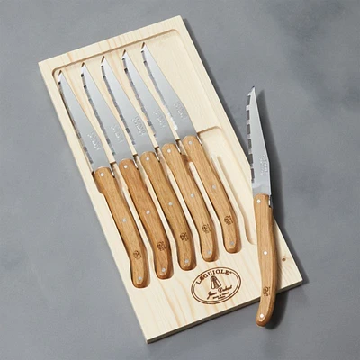 Jean Dubost Laguiole ® Oak Steak Knives, Set of 6