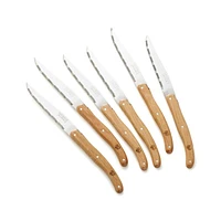 Jean Dubost Laguiole ® Oak Steak Knives, Set of 6