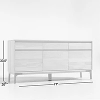 Lakin 71" White Oak Wood Credenza