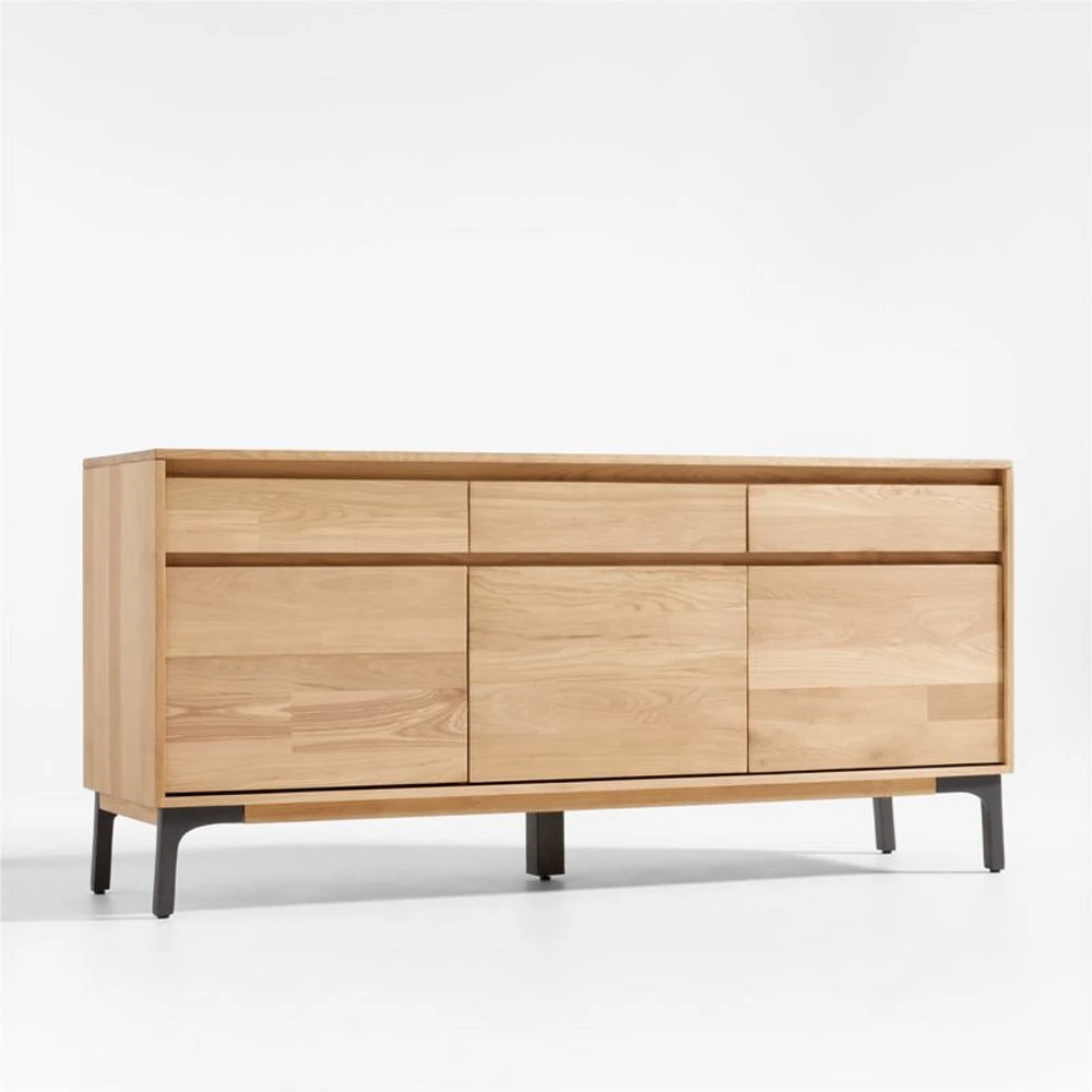 Lakin 71" White Oak Wood Credenza