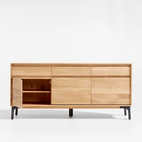 Lakin 71" White Oak Wood Credenza