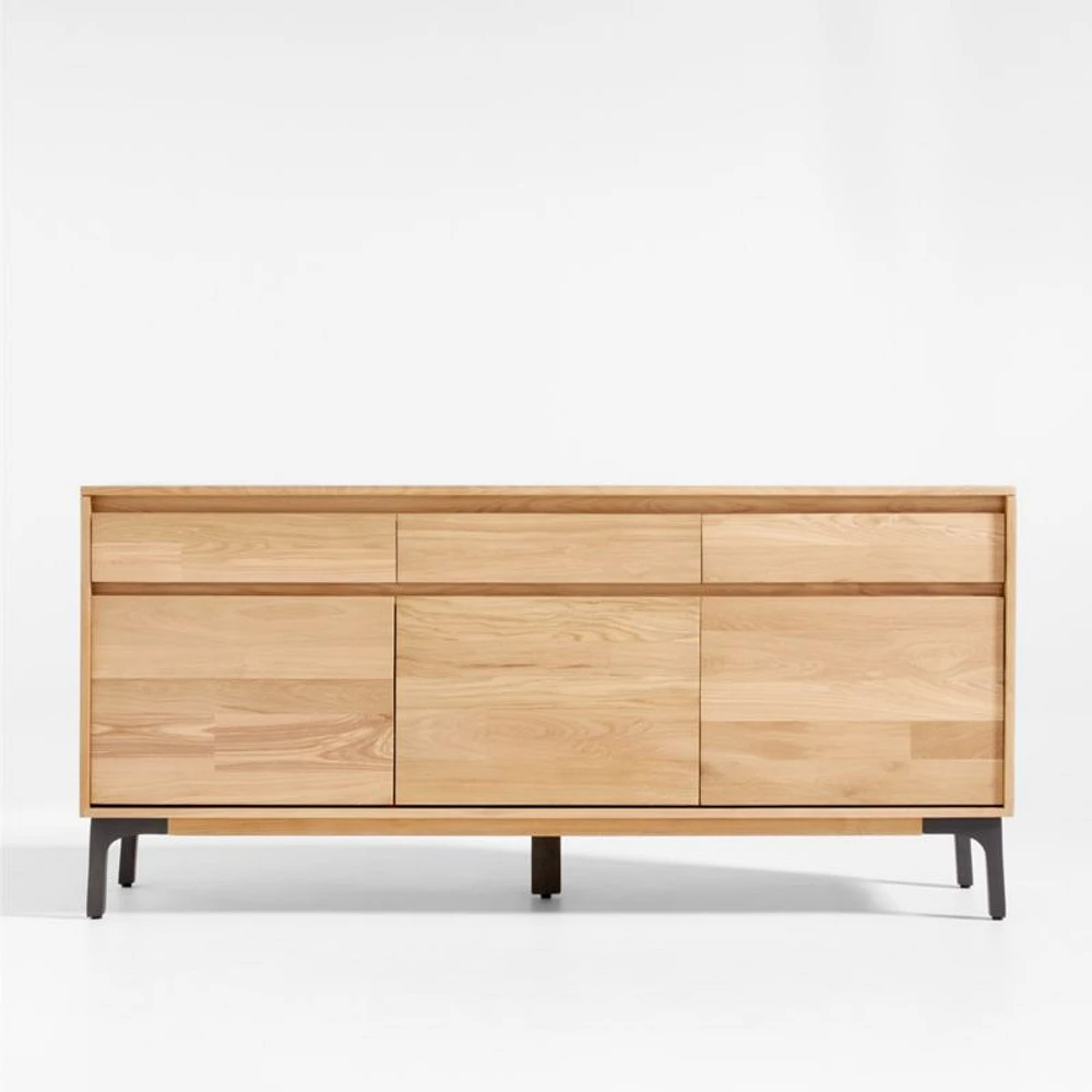 Lakin 71" White Oak Wood Credenza
