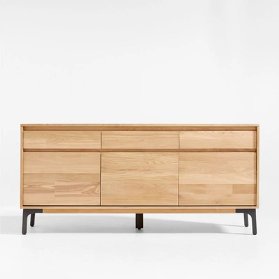 Lakin 71" White Oak Wood Credenza