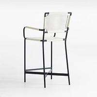 Laredo White Leather Counter Stool