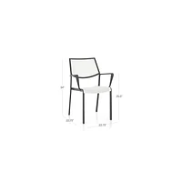 Lanai White Mesh Square Stackable Outdoor Dining Chair with Arms