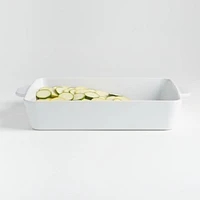 Potluck White Extra-Large Rectangular Ceramic Lasagna Baker, 15"x12"