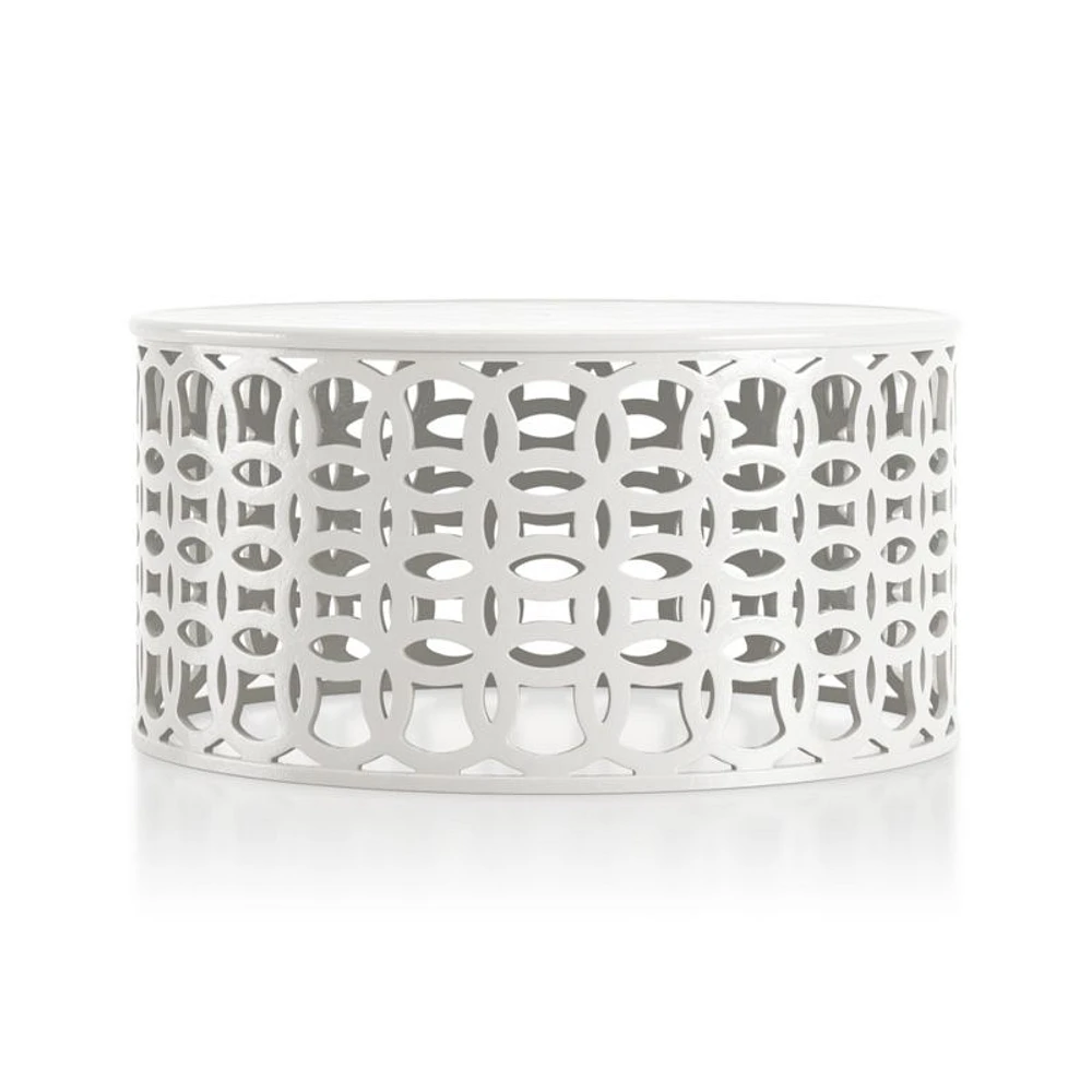 Lattice Circles White Outdoor Coffee Table