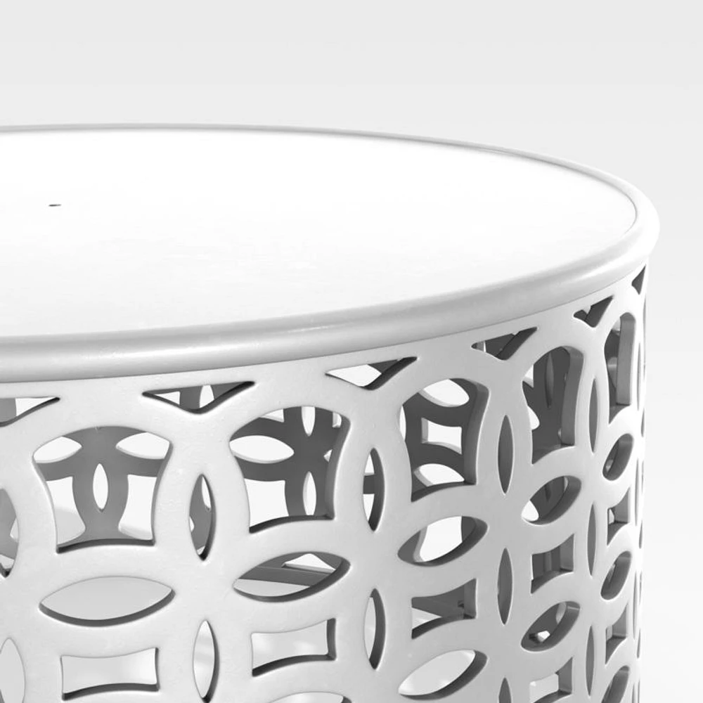 Lattice Circles White Outdoor Coffee Table