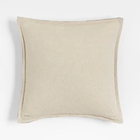 Organic Laundered Linen 20x20 Garden Green Throw Pillow with Down-Alternative Insert