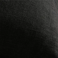 Ink Black 20'' Organic Laundered Linen Pillow Cover