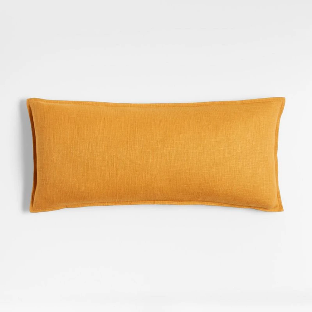 Amber 36x16 Laundered Linen Throw Pillow Cover