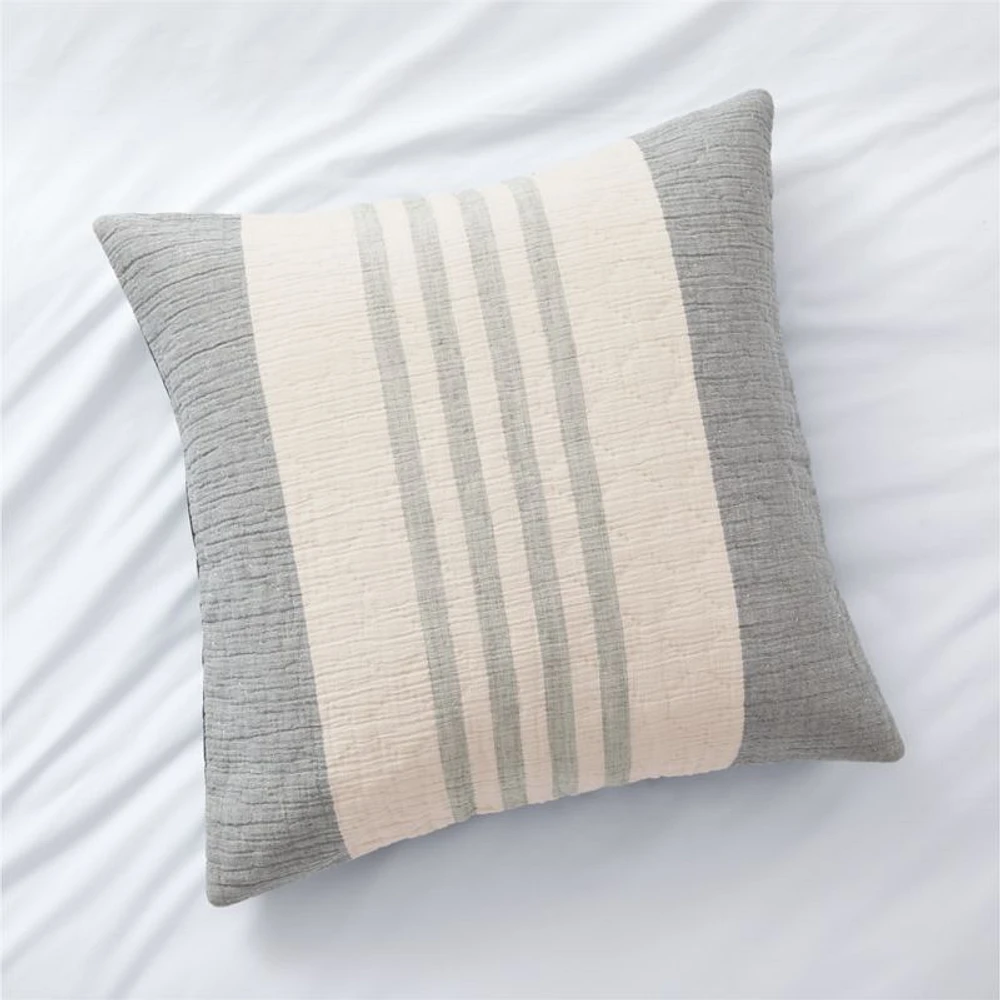 Laurentis Blue Crinkle Stripe Euro Sham