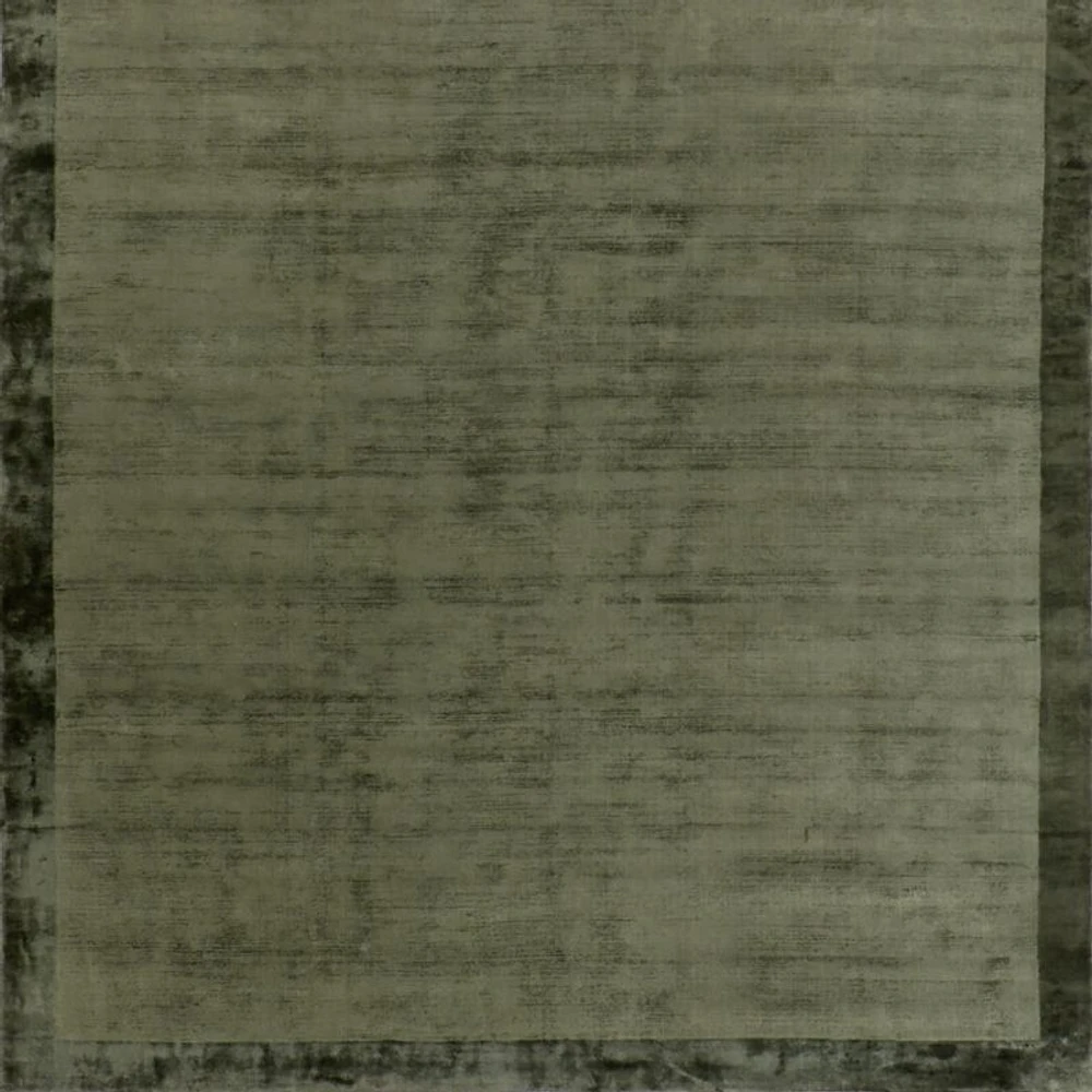 Laval Border Viscose Handwoven Green Area Rug 8'x10'