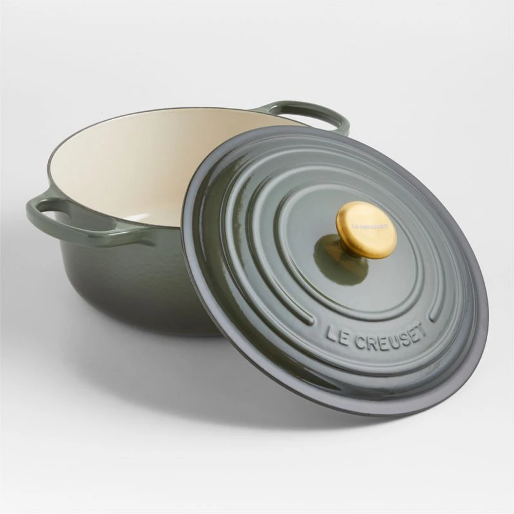 Le Creuset ® Signature -L./ -Qt. Thyme Enameled Cast Iron Round Dutch Oven