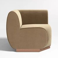 Leandro Ochre Brown Square Corner Dining Banquette Bench