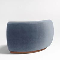 Leandro Slate Grey Rounded Corner Dining Banquette Chair