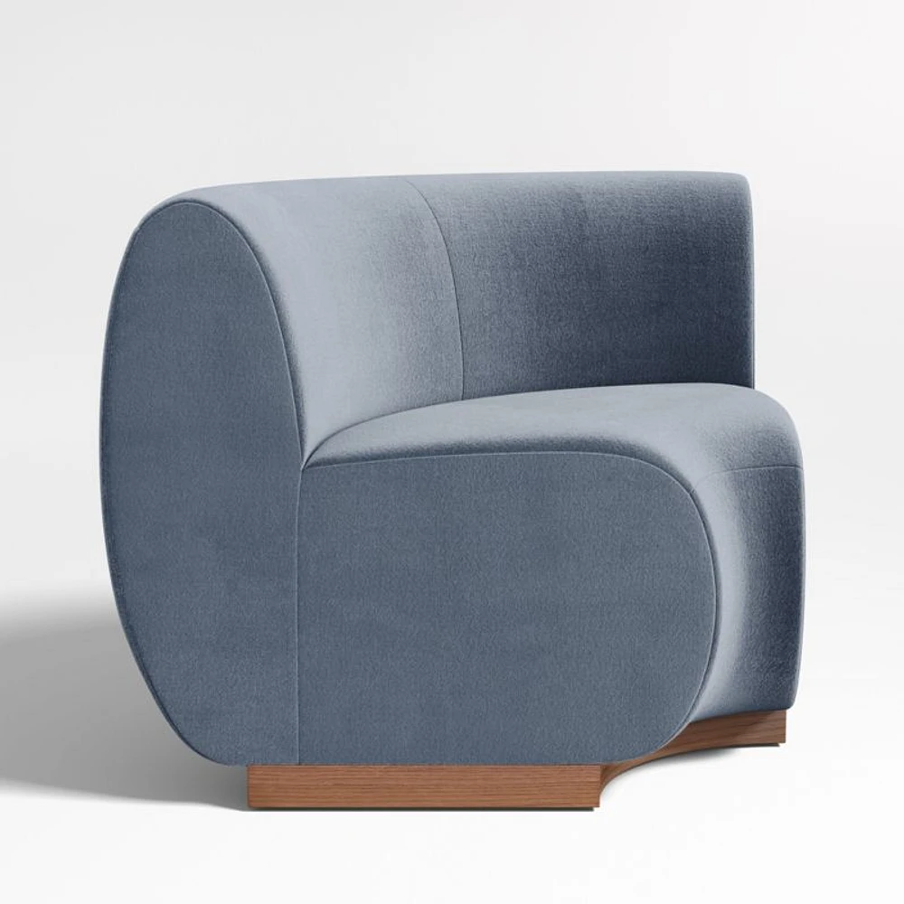 Leandro Slate Grey Rounded Corner Dining Banquette Chair