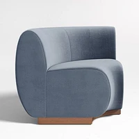 Leandro Slate Grey Rounded Corner Dining Banquette Chair