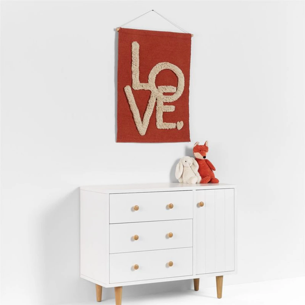 Leary "Love" Cotton and Wool Handwoven Wall Tapestry