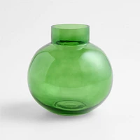 Leone Small Green Glass Vase 7"