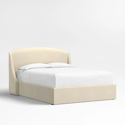 Lafayette 48" Ivory Upholstered Queen Headboard with Storage Bed Base