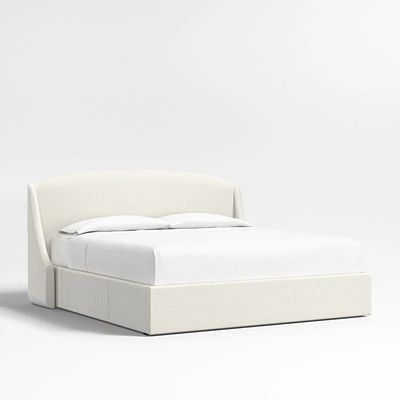 Lafayette 48" Ivory King Upholstered Headboard with Storage Bed Base