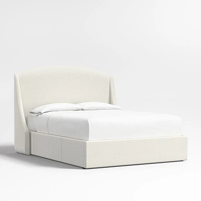 Lafayette 56" Ivory Queen Upholstered Headboard with Storage Bed Base