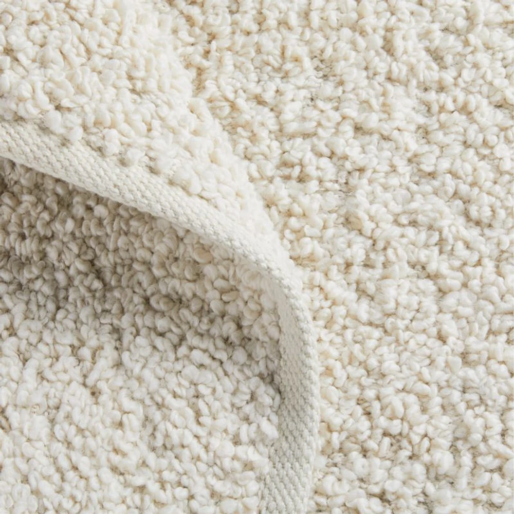 Lille Performance Solid Bouclé Ivory Area Rug 6'x9'