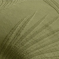 Lindoso Tonal Jacquard Palm Leaf 20x20 Cyprus Green Throw Pillow with Feather Insert