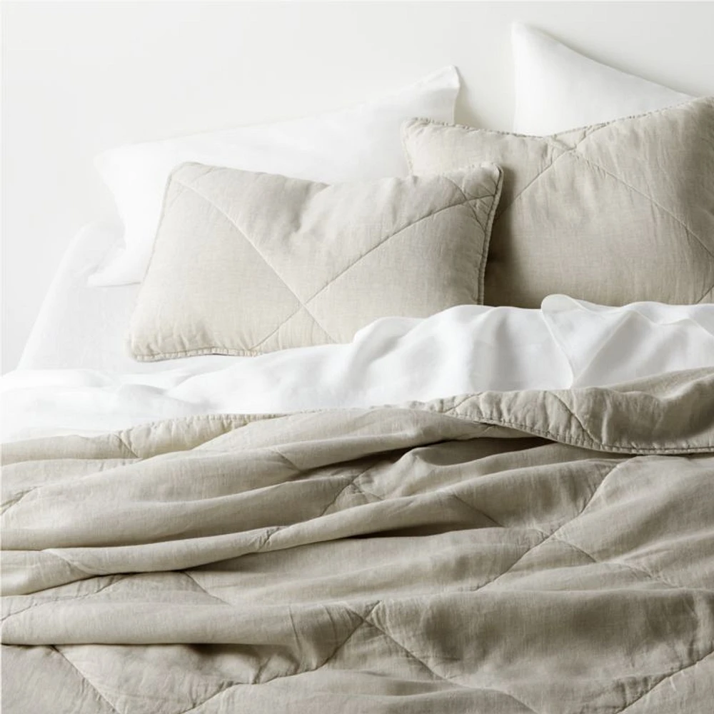 EUROPEAN FLAX ™-Certified Linen Warm Natural King Quilt