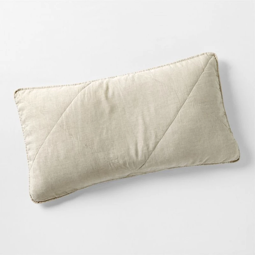EUROPEAN FLAX ™-Certified Linen Warm Natural King Quilted Pillow Sham