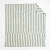 Aire Natural EUROPEAN FLAX ™-Certified Linen Cabana Stripe Arcadia Tan/Burnt Green King Duvet Cover
