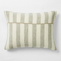 Aire Natural EUROPEAN FLAX ™-Certified Linen Cabana Stripe Arcadia Tan/Burnt Green Euro Bed Pillow Sham