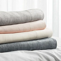 Pure Linen Warm White Queen Sheet Set