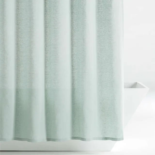 Iceberg Green Linen Shower Curtain
