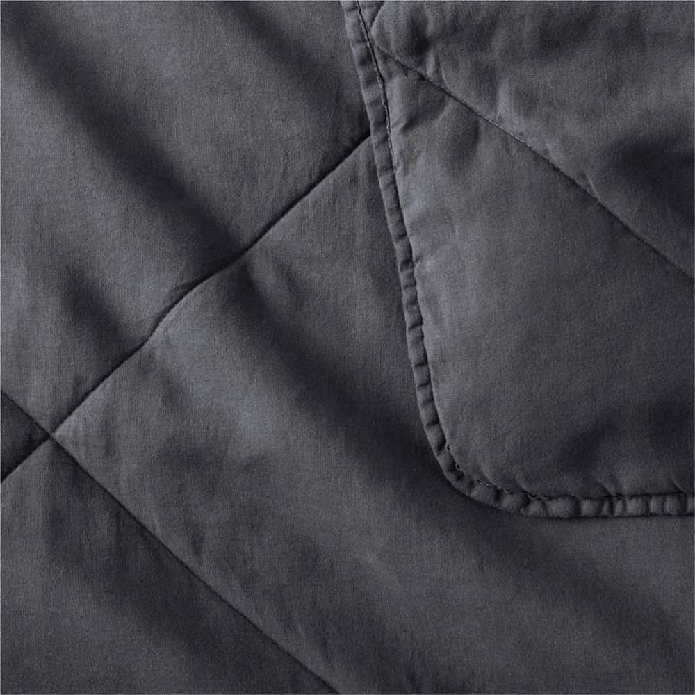 EUROPEAN FLAX ™-Certified Linen Midnight Navy Blue King Quilt