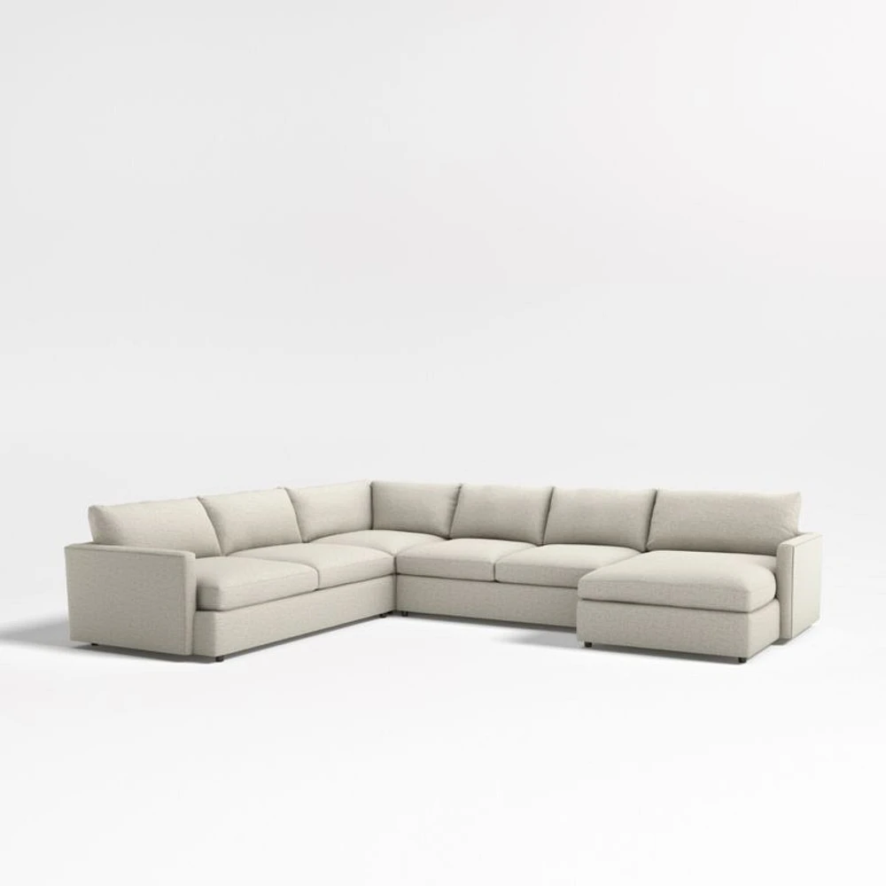 Lounge Deep 4-Piece L-Shaped Sectional Sofa with Chaise Lounge
