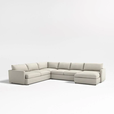 Lounge Deep 4-Piece L-Shaped Sectional Sofa with Chaise Lounge