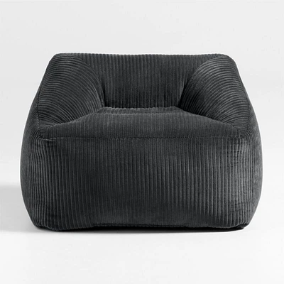 Charcoal Grey Velvet Corduroy Kids Lounge Chair