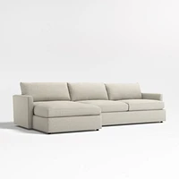 Lounge Deep 2-Piece Sectional Sofa with Chaise Lounge