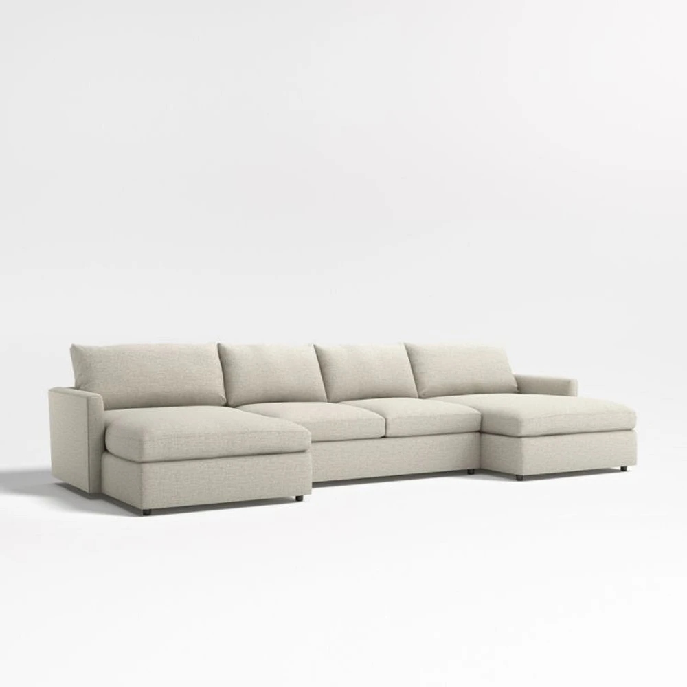 Lounge Deep 3-Piece U-Shaped Sectional Sofa with Double Chaise Lounge