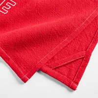 LOVE and Heart Print Embroidered Organic Cotton Dish Towels, Set of 2