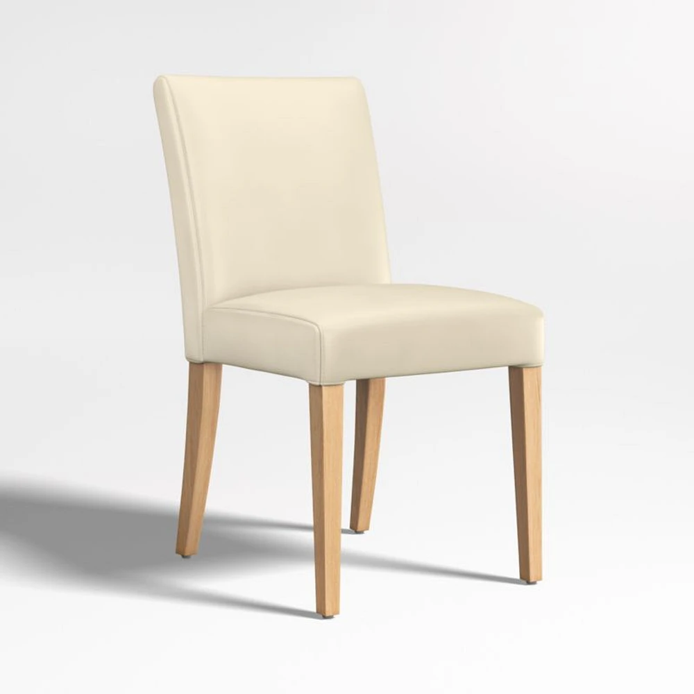 Lowe Leather Dining Chair with Natural Wood Legs