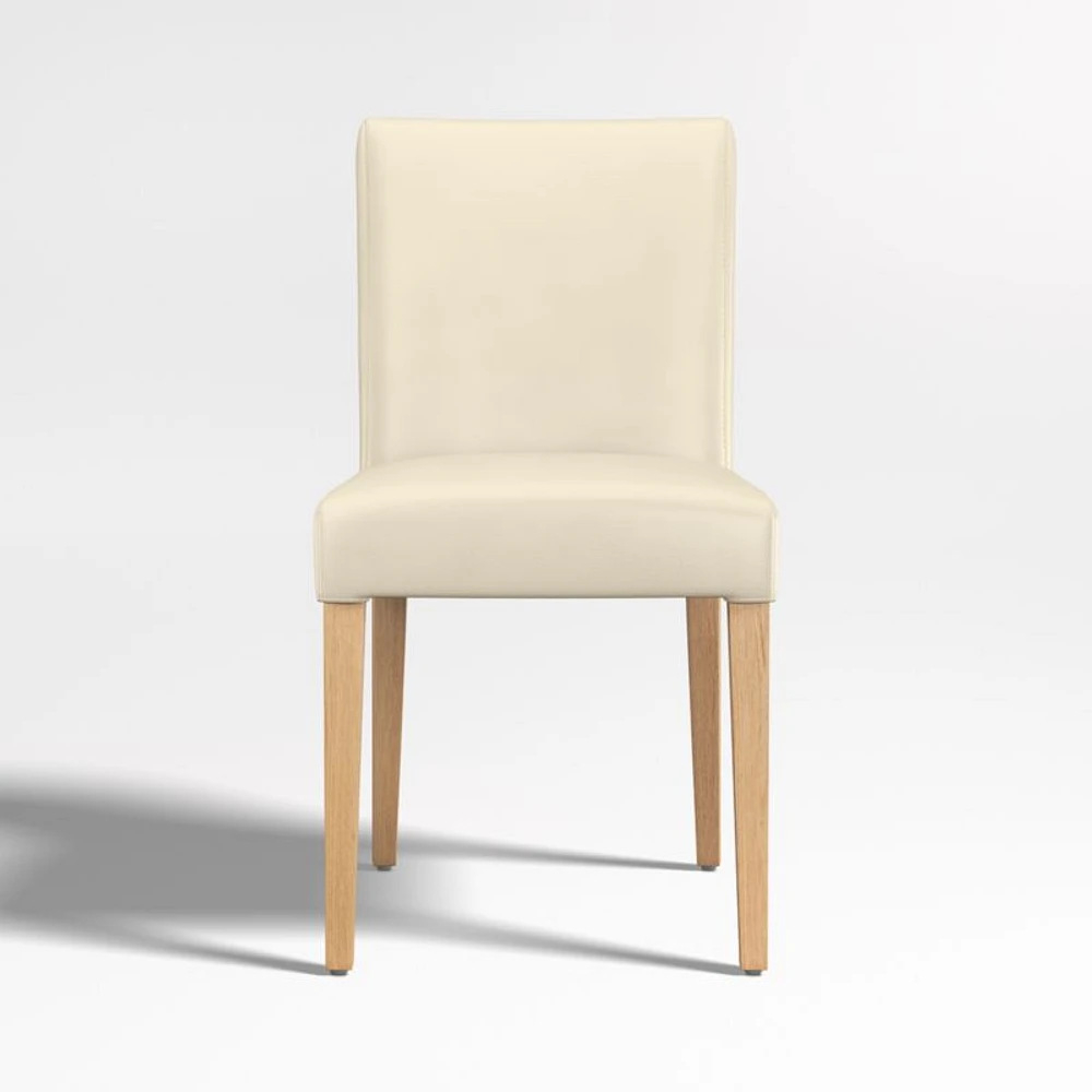 Lowe Leather Dining Chair with Natural Wood Legs