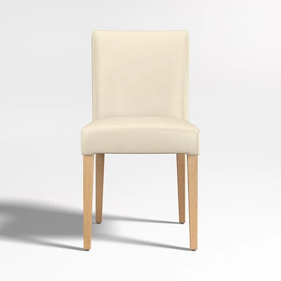 Lowe Leather Dining Chair with Natural Wood Legs