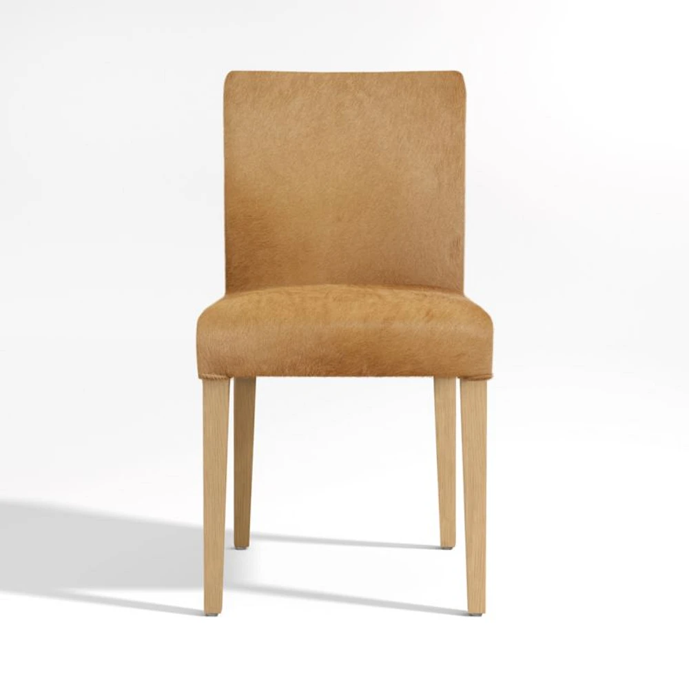 Lowe Light Brown Hair on Hide Dining Chair with Natural Wood Legs