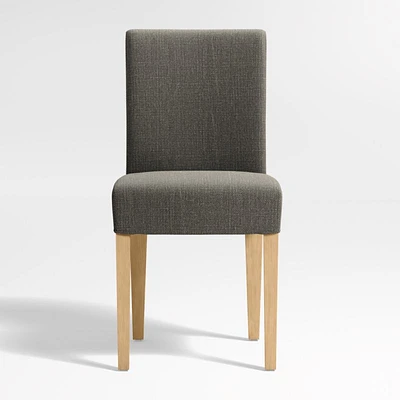Lowe Charcoal Grey Upholstered Dining Chair with Natural Wood Legs, Set of 4